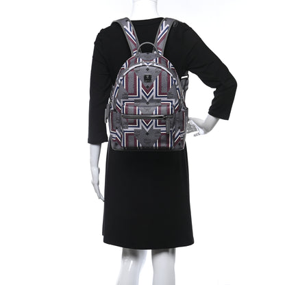 MCM Visetos Chevron Stripe Small Backpack Phantom Grey Multicolor 2 of 9