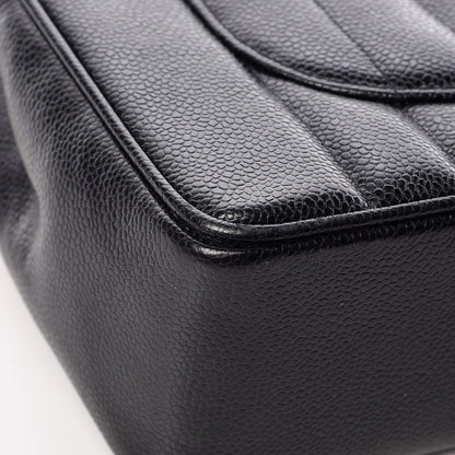 Chanel Caviar Vertical Quilted Jumbo Single Flap Black 14 of 14