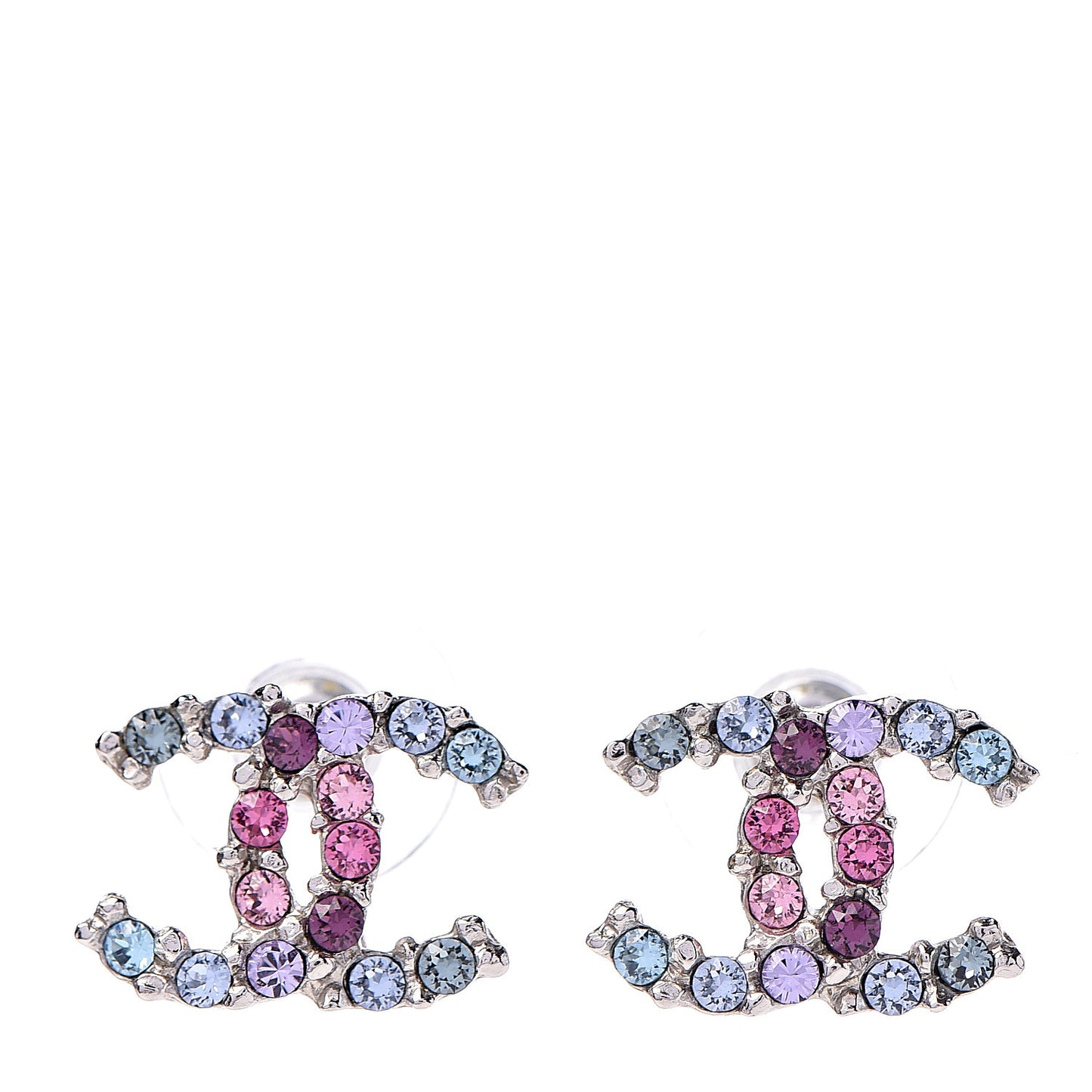 Crystal CC Earrings Silver Multicolor