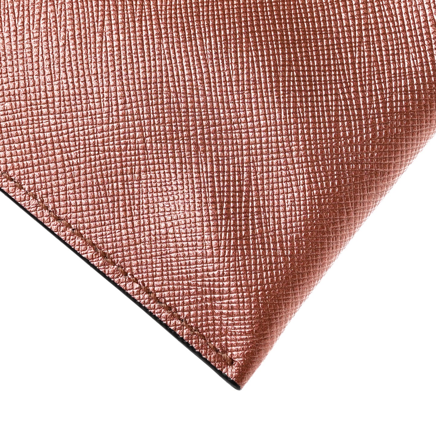 Metallic Saffiano Small Flat Pouch Antico Mordore
