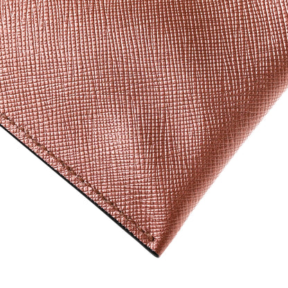Prada Metallic Saffiano Small Flat Pouch Antico Mordore 9 of 10