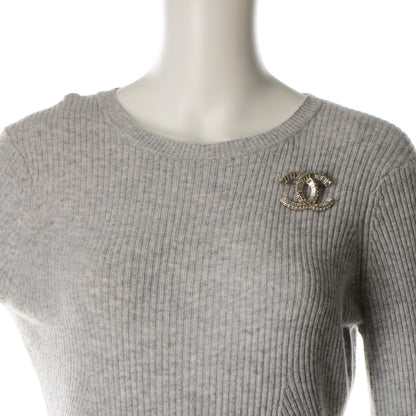 Chanel Baguette Crystal CC Brooch Silver 2 of 5