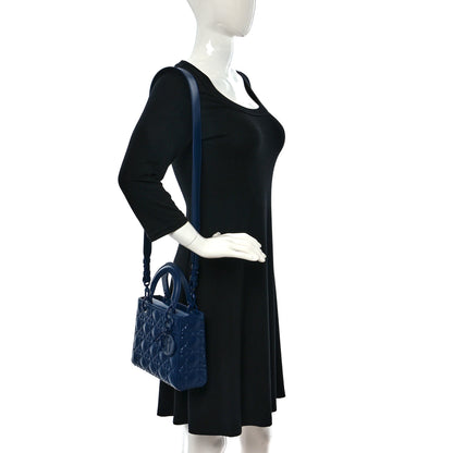 Christian Dior Calfskin Cannage Diamond Small My ABCDior Blue Royale 2 of 11