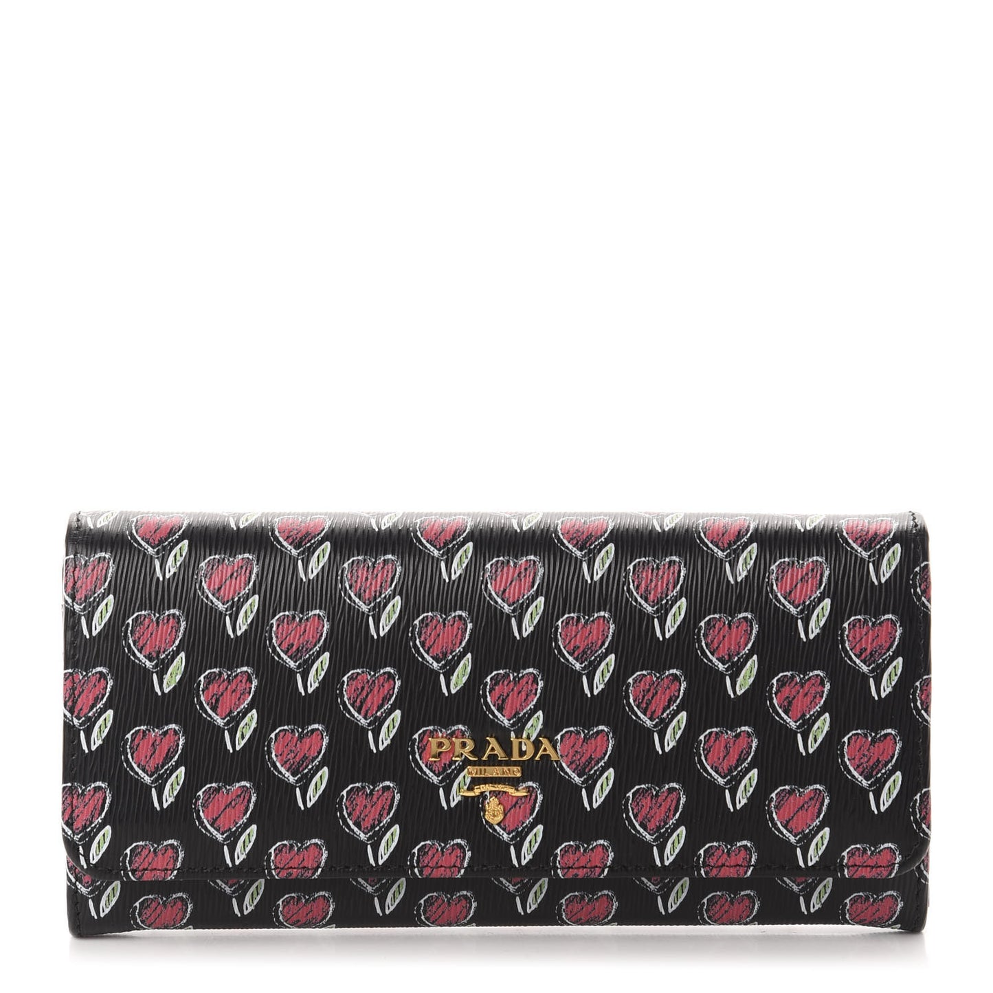 Vitello Move Love Continental Flap Travel Wallet Black