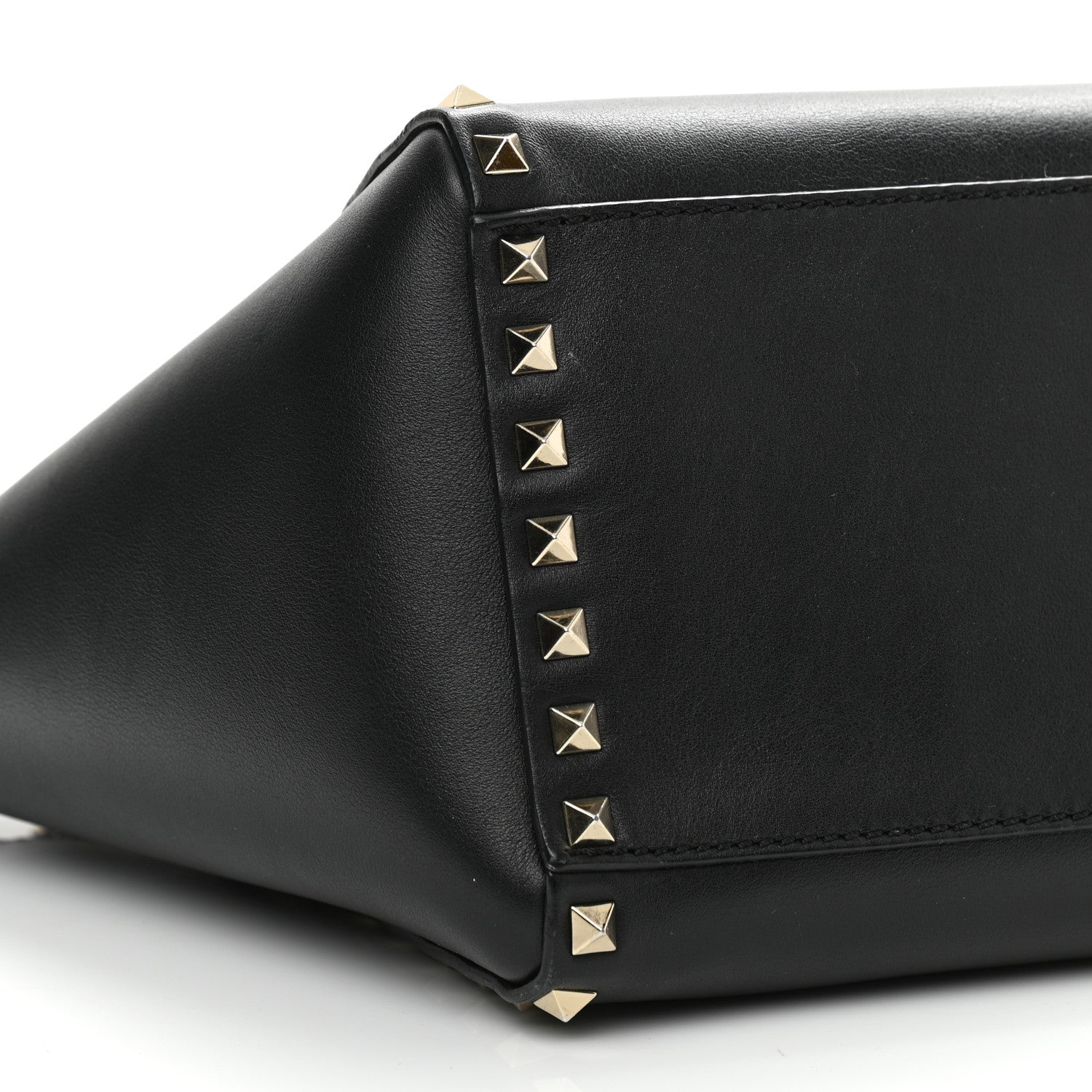 Valentino Garavani Vitello Small Rockstud Double Handle Tote Black 8 of 14