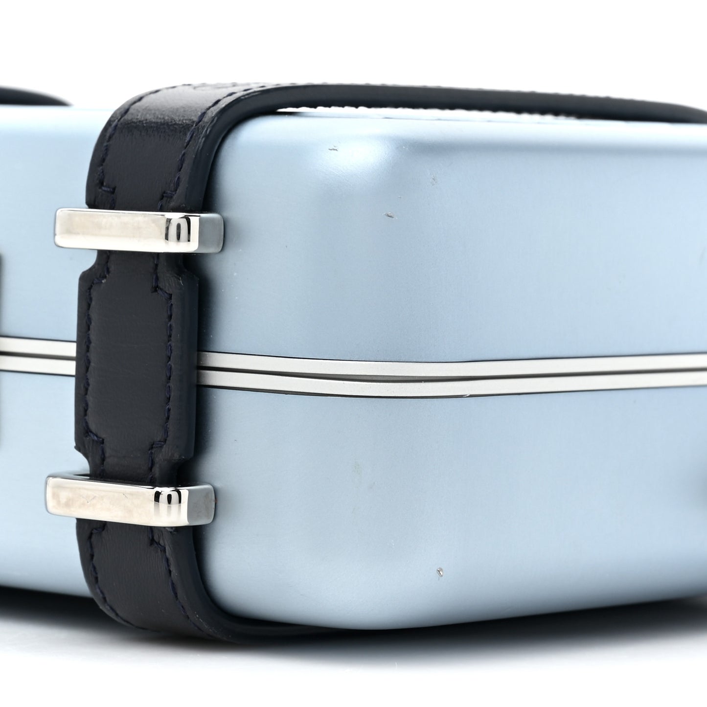 X RIMOWA Aluminum Personal Clutch On Strap Bleu