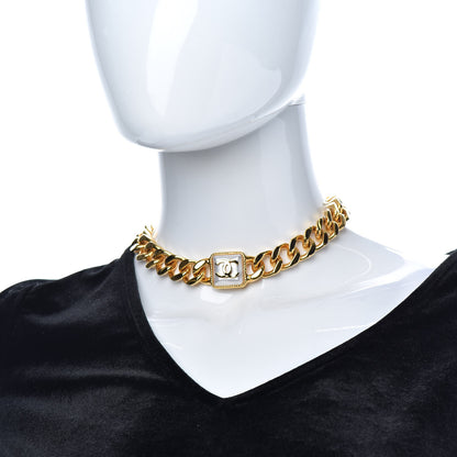 Chanel Pearl CC Chain Link Choker Necklace Gold 2 of 5