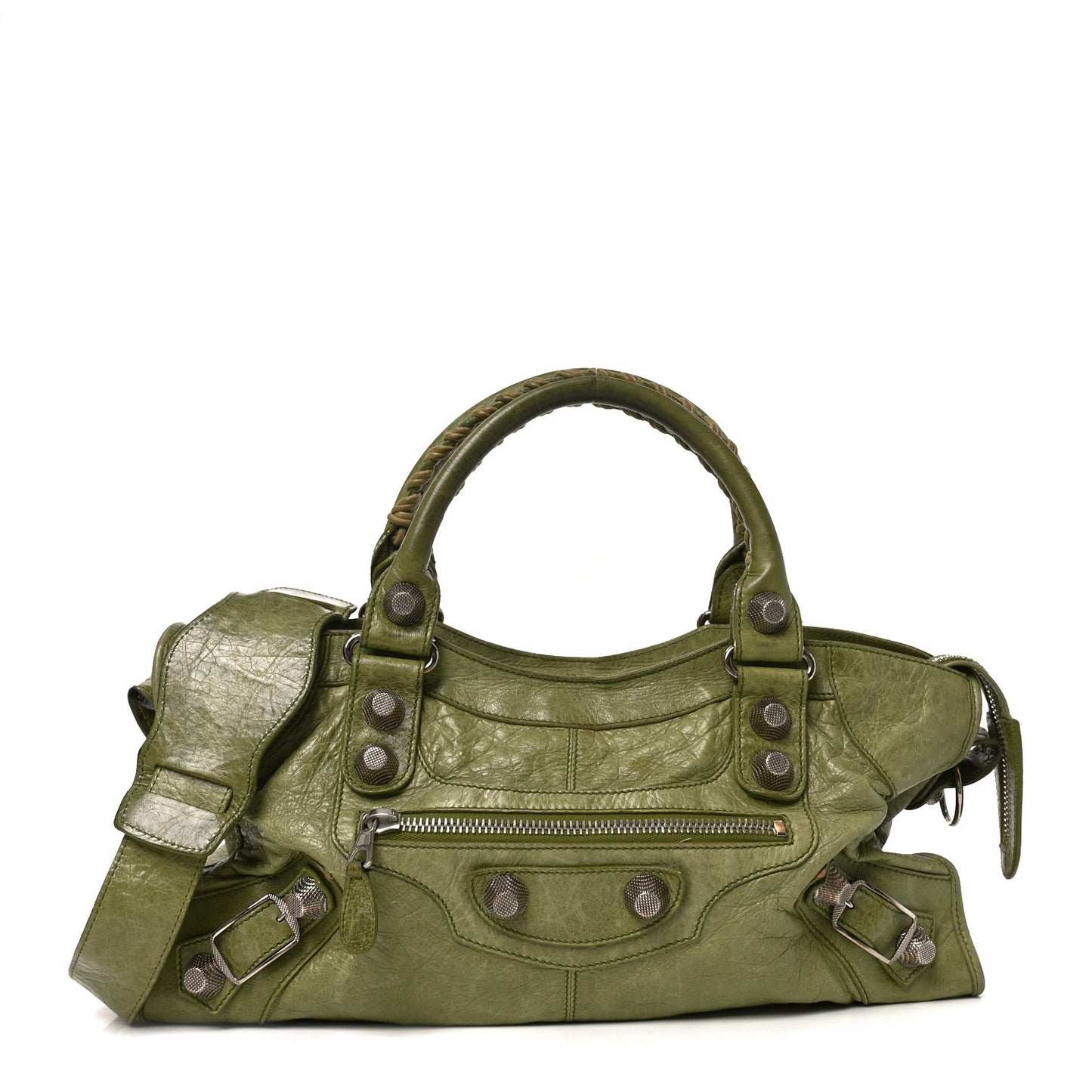 Agneau Giant 21 Silver Hardware Part Time Olive