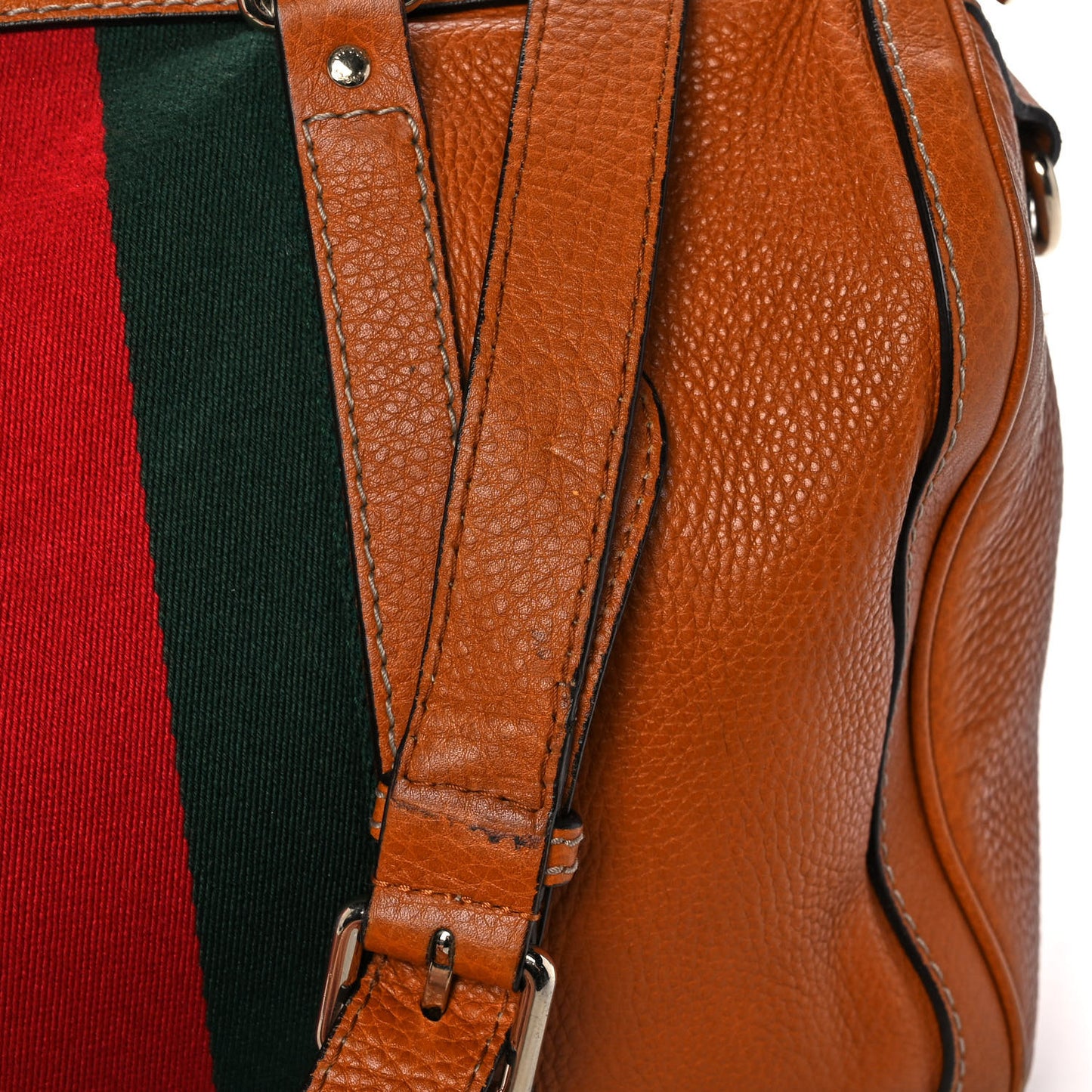 Calfskin Vintage Web Medium Boston Tobacco