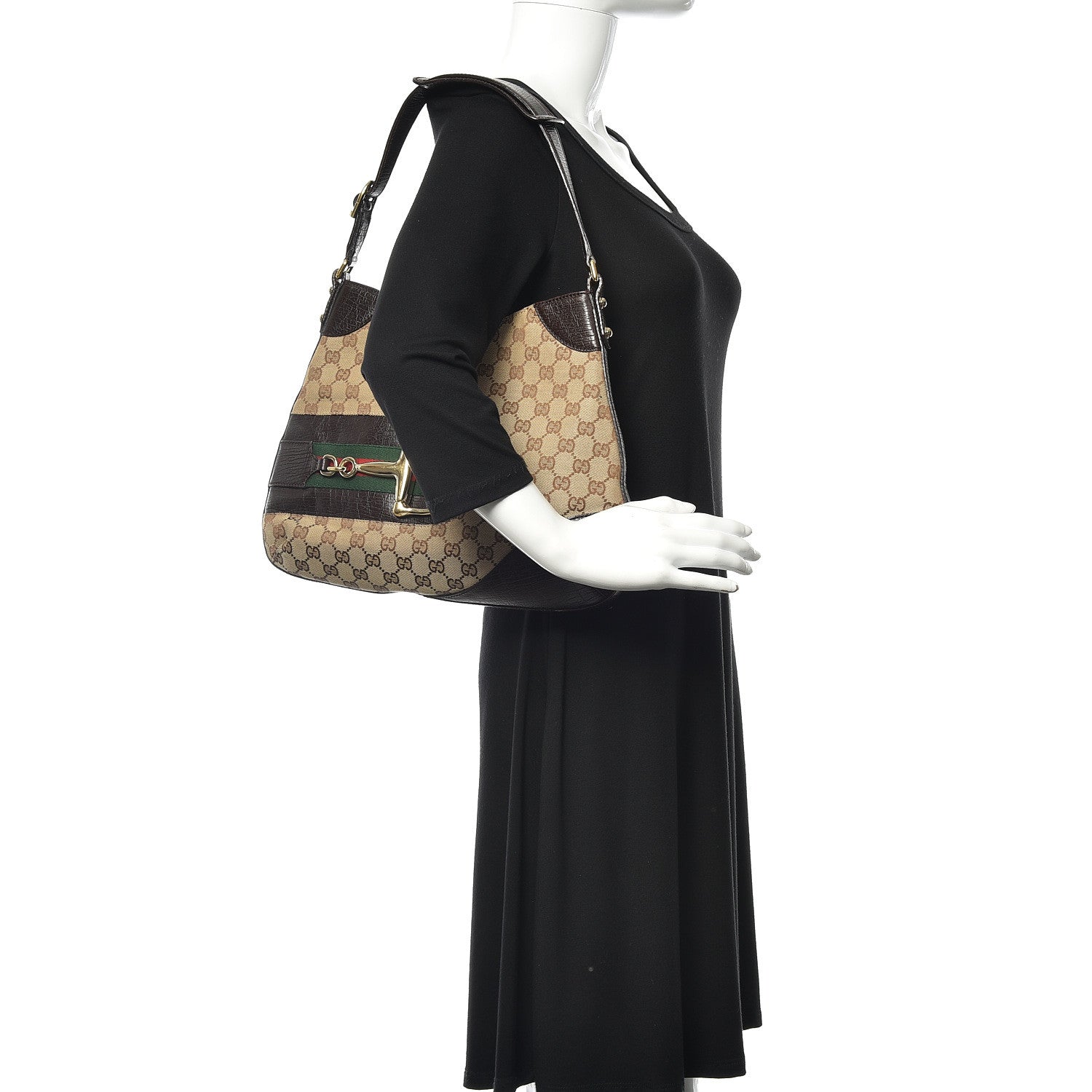 Gucci Monogram Hasler Hobo Dark Brown 2 of 11