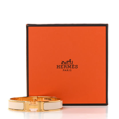 Hermes Enamel Narrow Clic Clac H Bracelet GM Creme 6 of 6