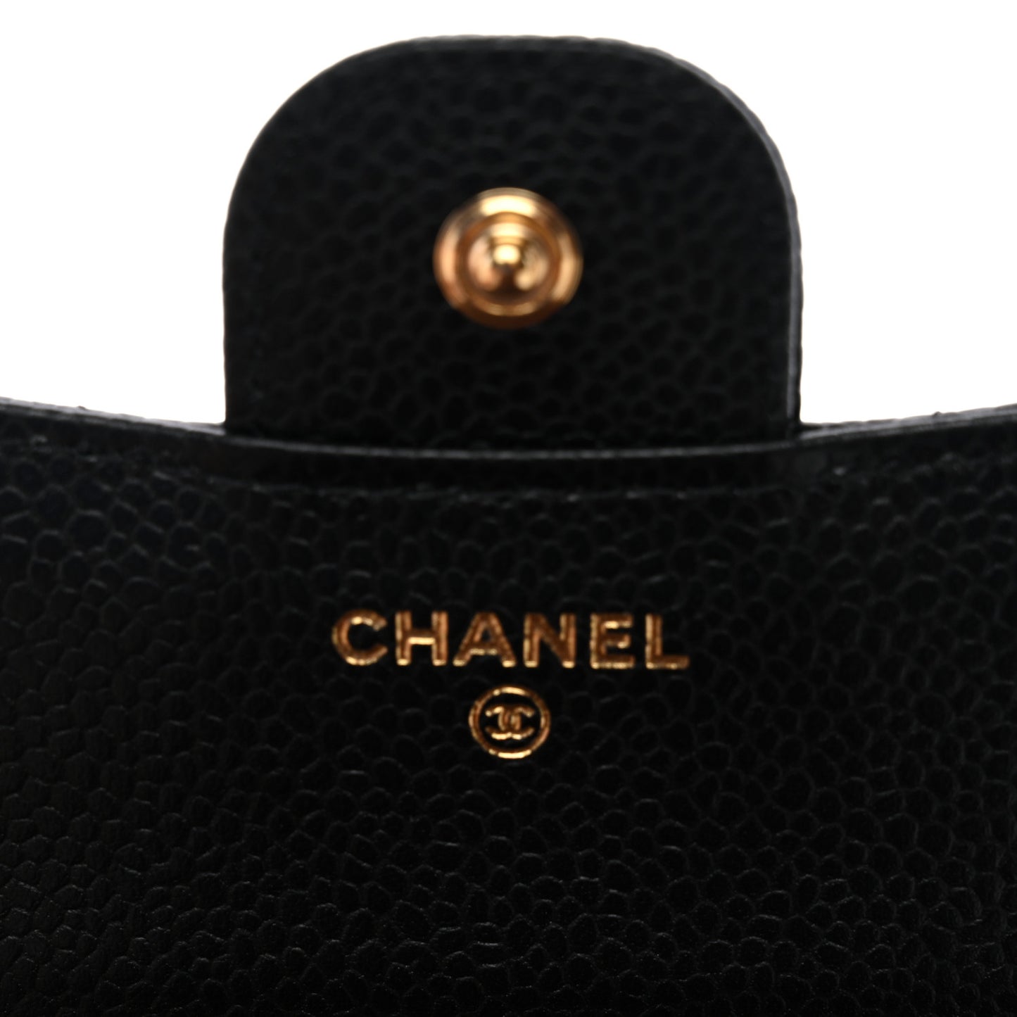 Caviar Quilted Compact Flap Wallet Black