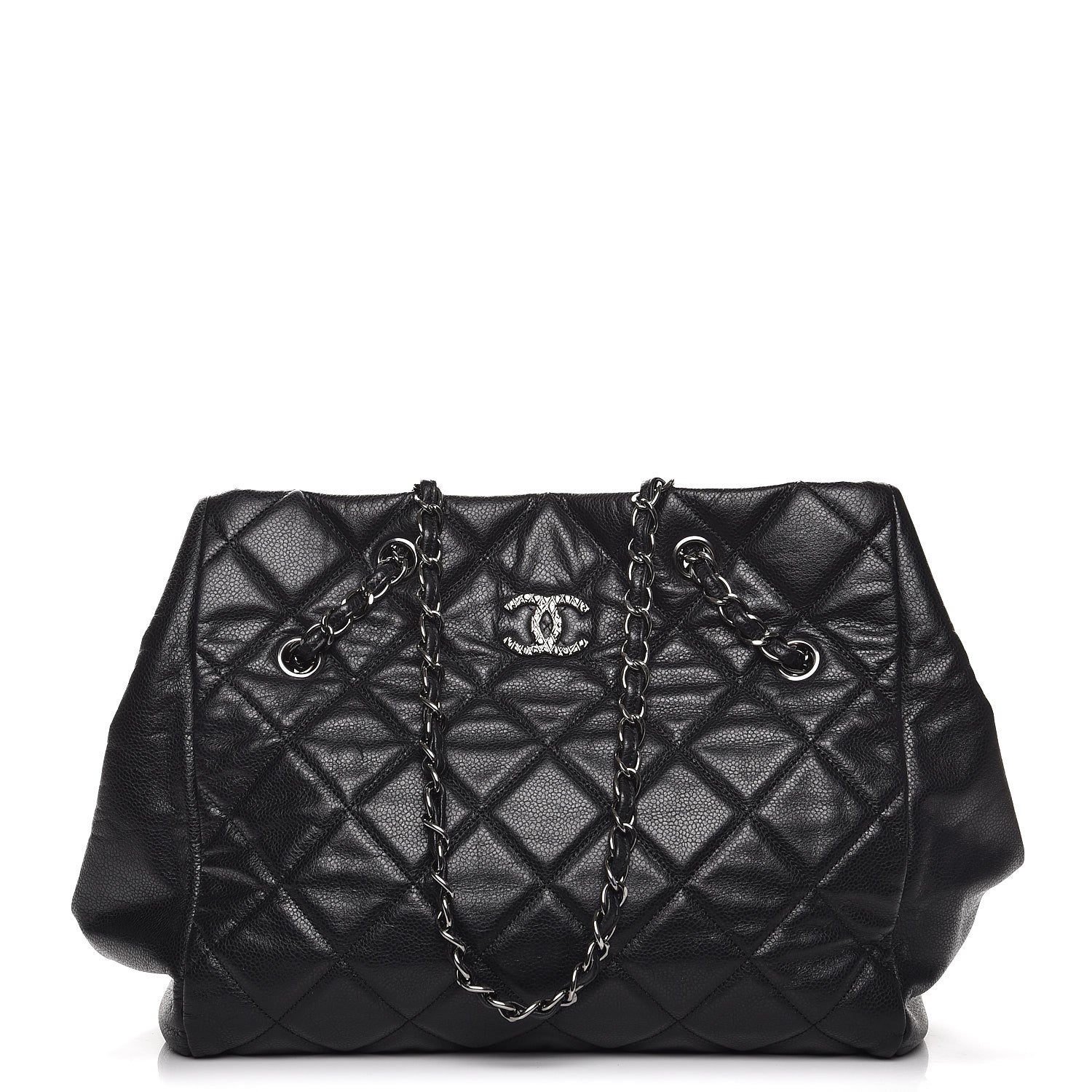 Chanel Soft Caviar Quilted Large Cells Tote Black 1 of 7