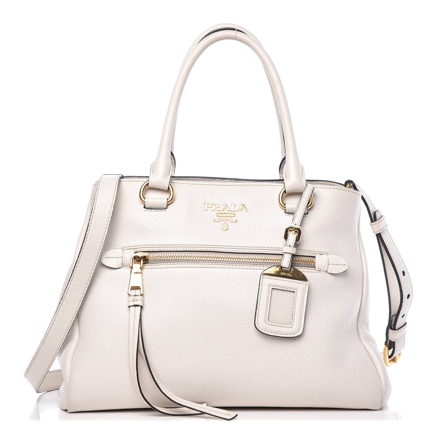 Prada Vitello Daino Top Handle Tote White 1 of 15