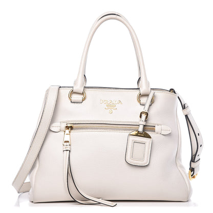 Prada Vitello Daino Top Handle Tote White 1 of 15