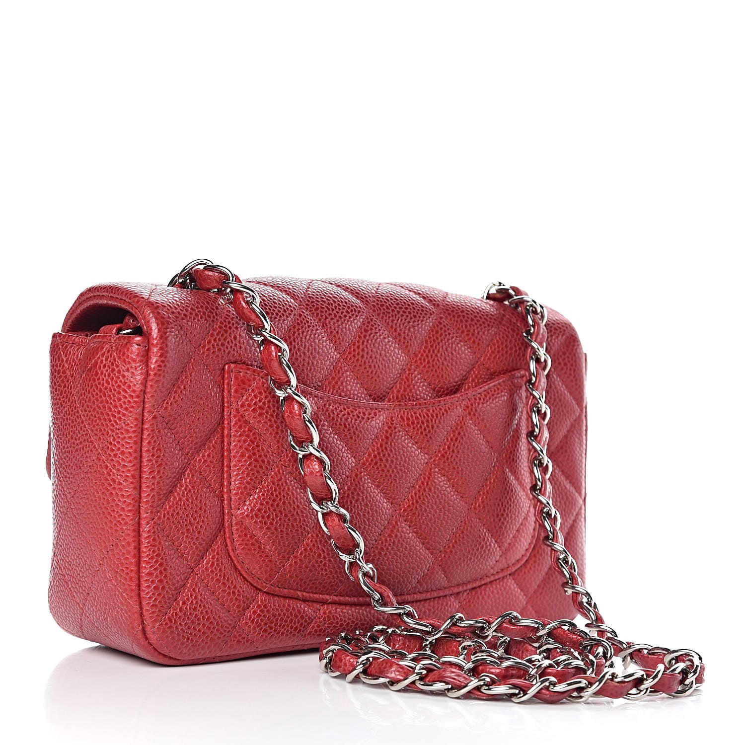 Chanel Caviar Quilted Mini Rectangular Flap Red 3 of 10