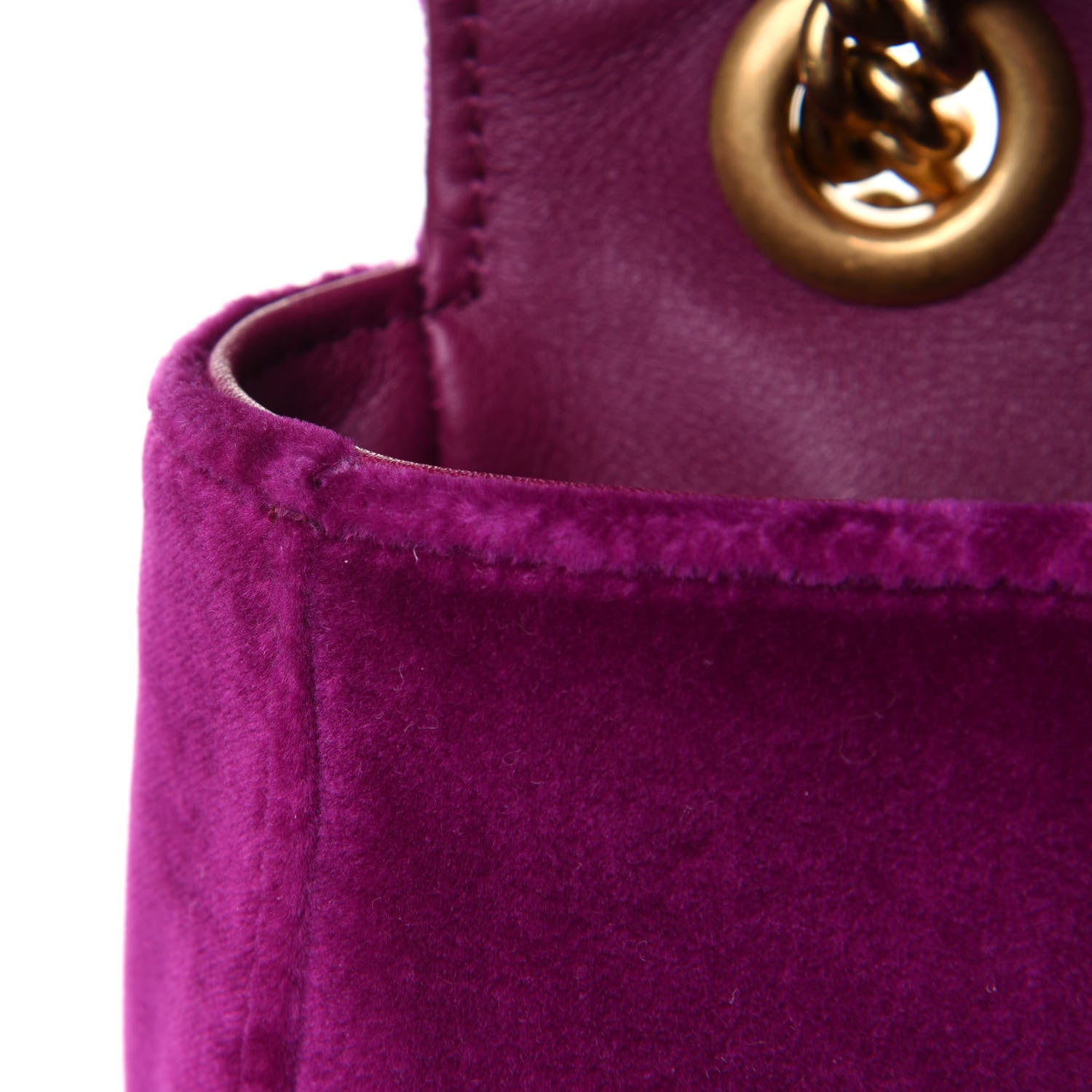 Gucci Velvet Matelasse Loved Embroidered Medium GG Marmont Shoulder Bag Fuchsia Violet Cyclamen 12 of 14