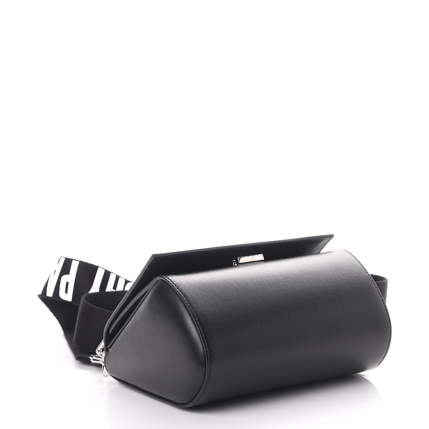 Calfskin Mini Pandora Box Logo Strap Crossbody Bag Black