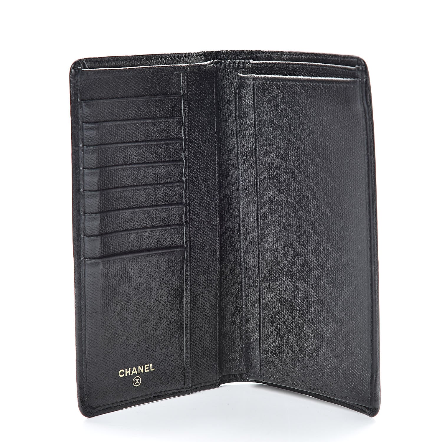 Chanel Grained Calfskin Yen Wallet Black 5 of 8