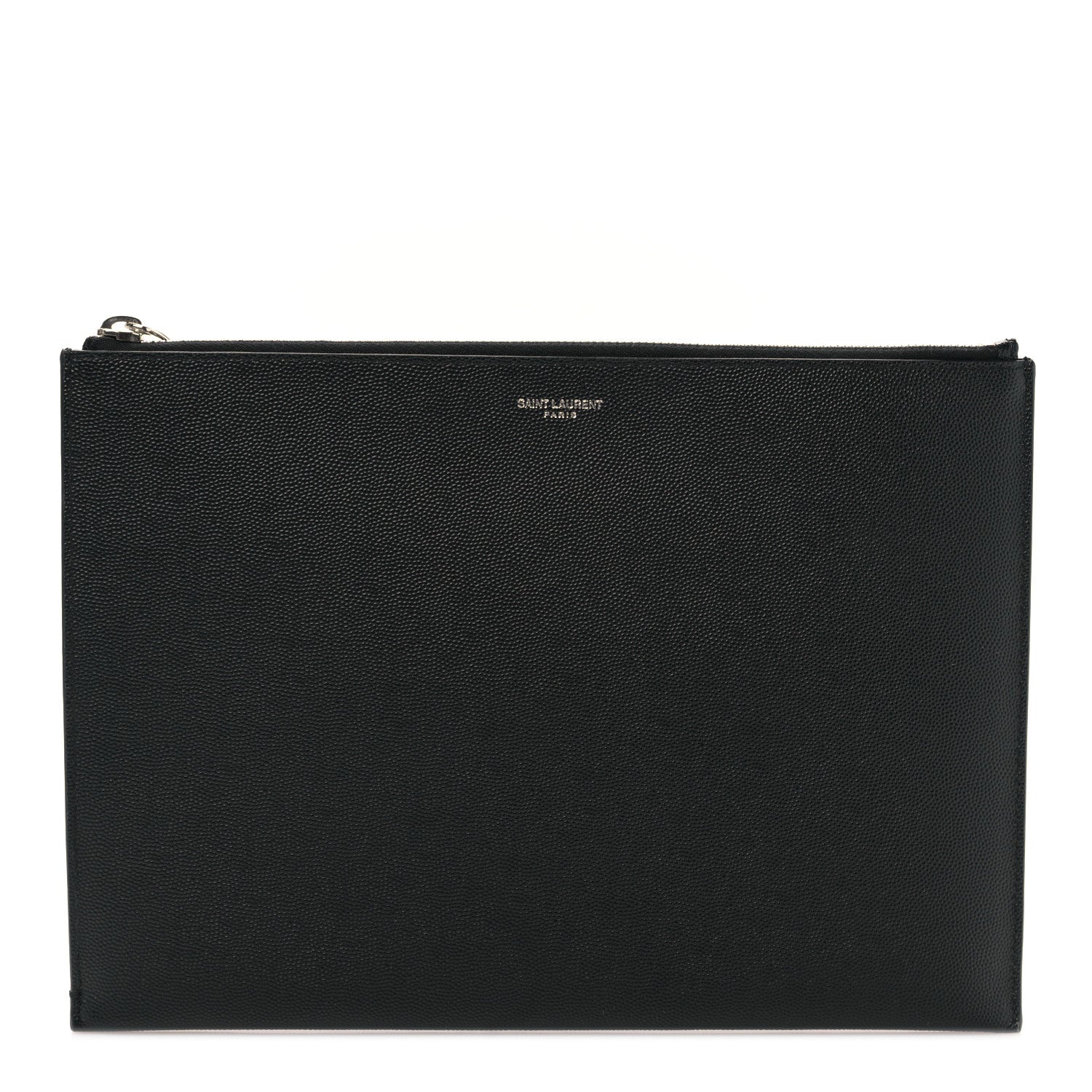 Saint Laurent Grain De Poudre Zipped Tablet Holder Black 1 of 9