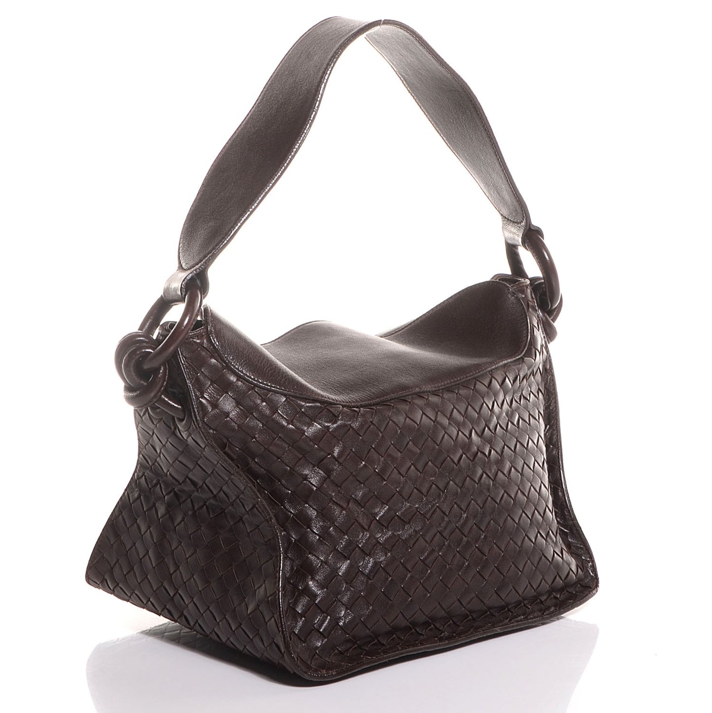 Nappa Intrecciato Small Hobo Nero Brown