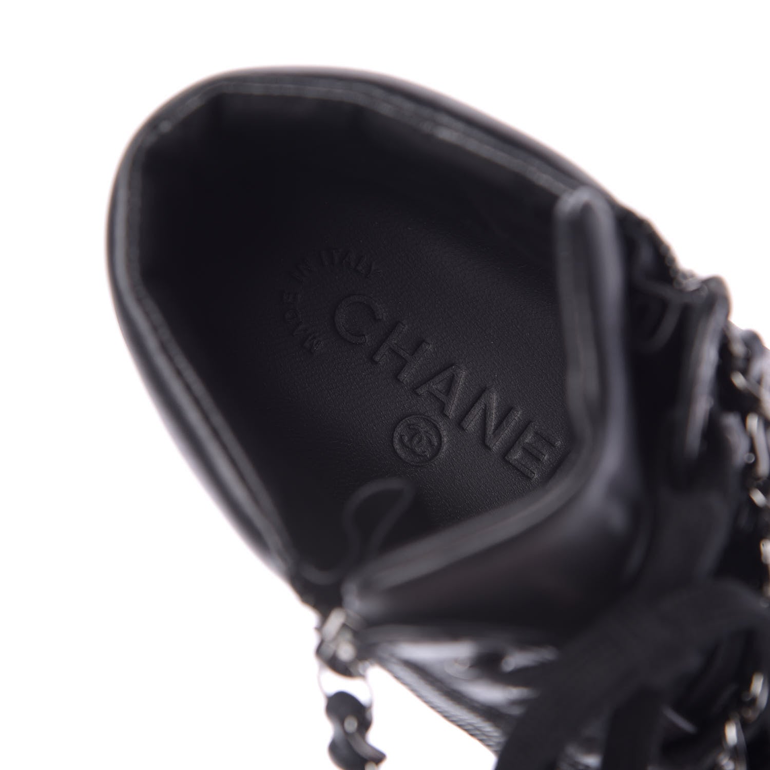 Chanel Lambskin Zipped Chain CC Sneakers 37 Black 8 of 9