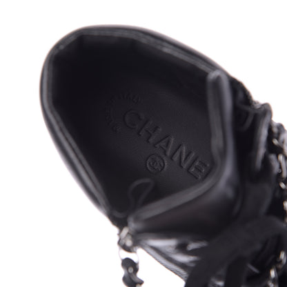 Chanel Lambskin Zipped Chain CC Sneakers 37 Black 8 of 9