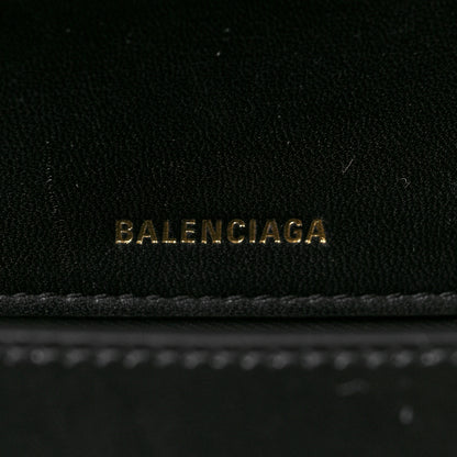 Balenciaga Shiny Box Calfskin Medium Hourglass Top Handle Bag Black 9 of 11