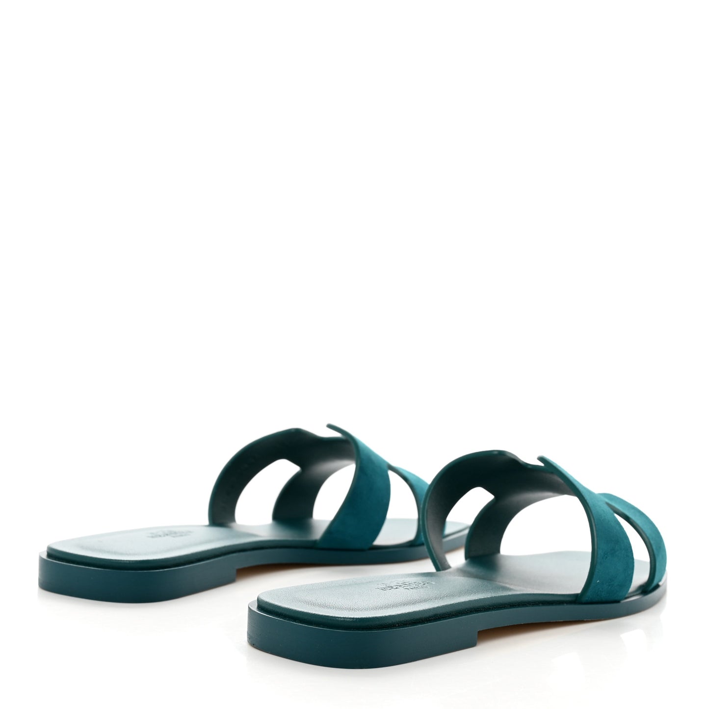 Suede Goatskin Oran Sandals 38.5 Vert Oxford