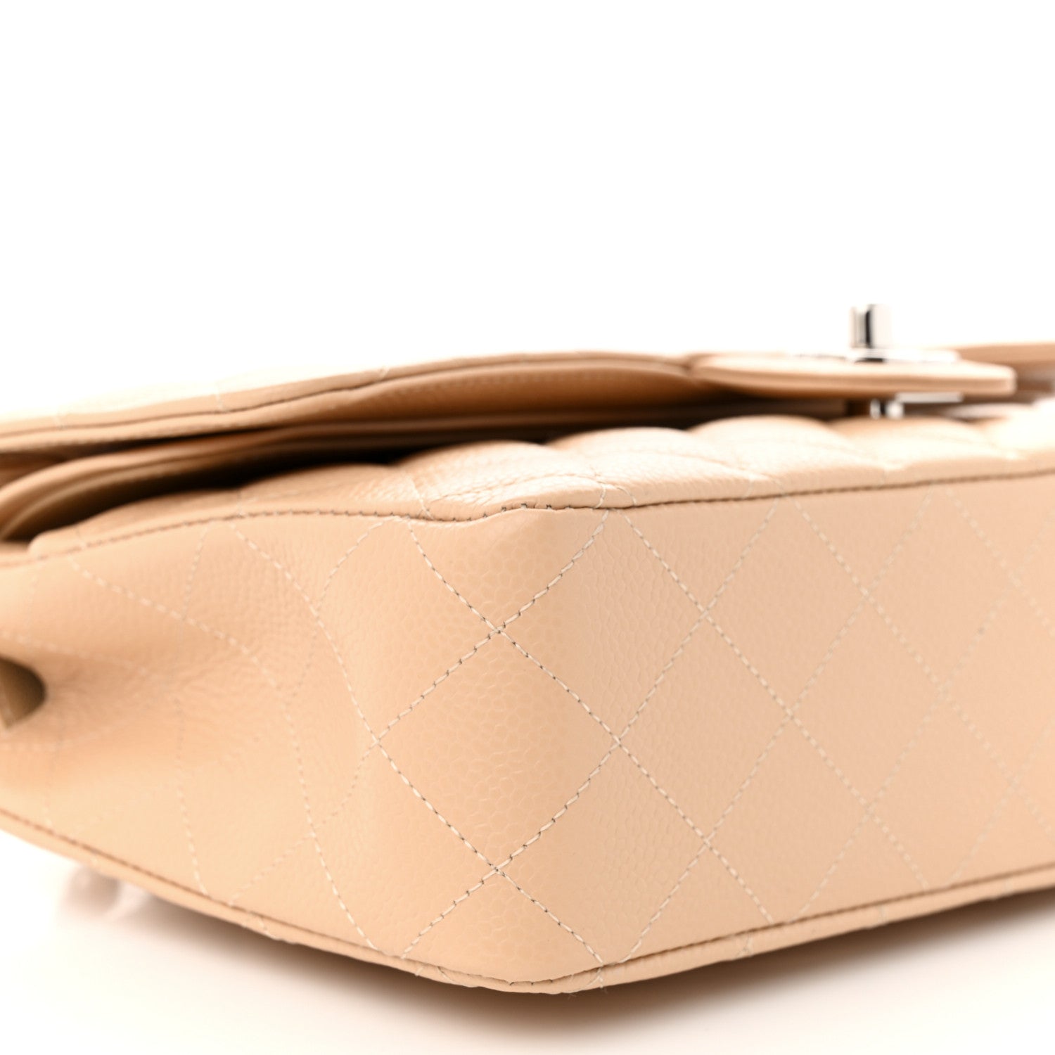 Chanel Caviar Quilted Medium Double Flap Beige 9 of 11