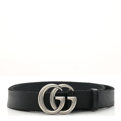 Gucci Cuoio Toscano Nickel Double G 30mm Belt 100 40 Black 1 of 5