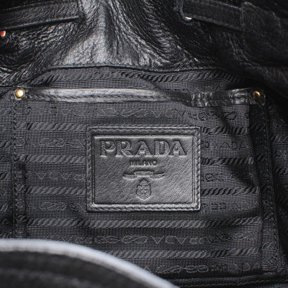 Prada Leather Gaufre Drawstring XL Nero Black 6 of 7