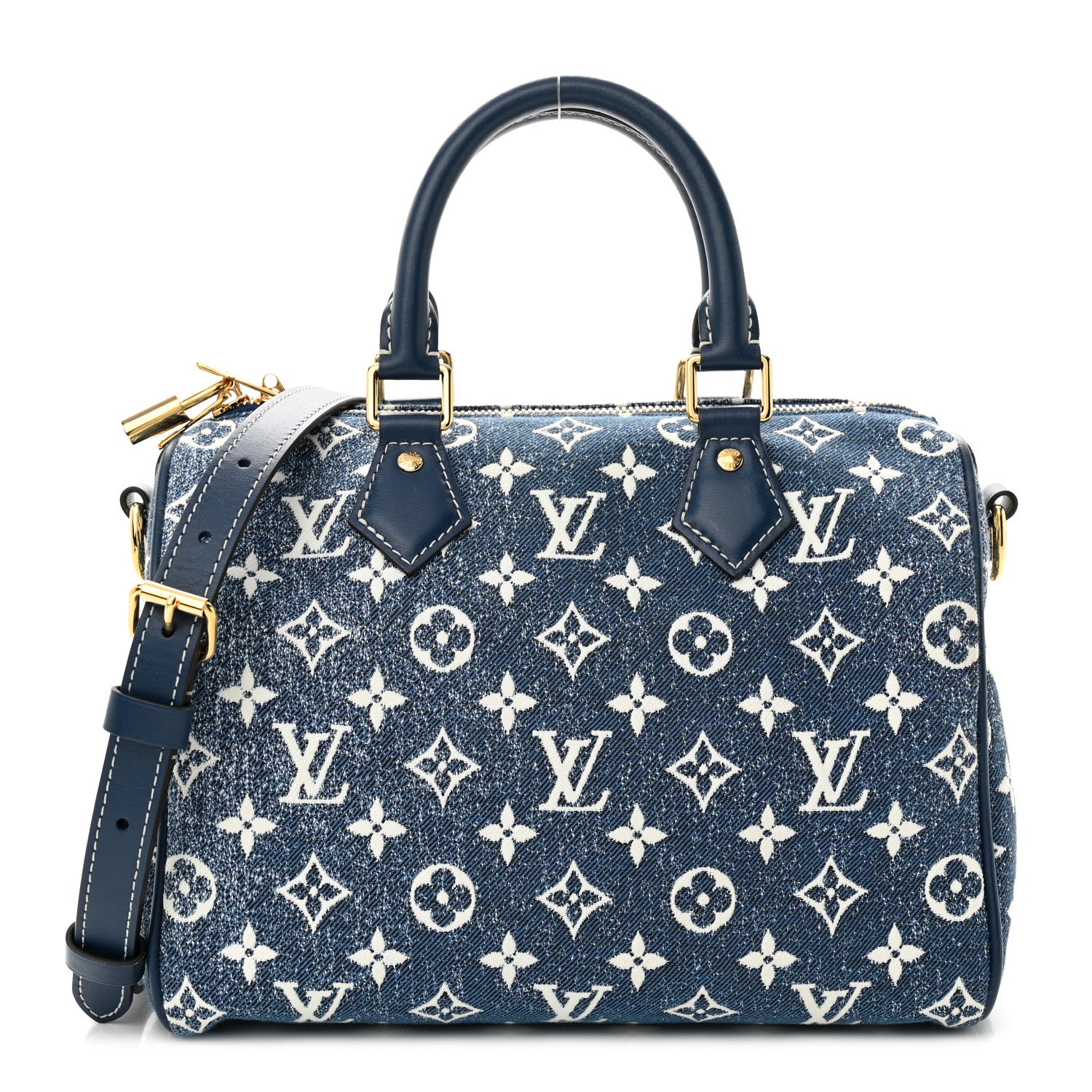 Louis Vuitton LOUIS VUITTON Monogram Jacquard Denim Speedy Bandouliere 25 Bleu 1 of 9