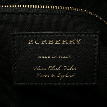 Burberry Grainy Calfskin House Check Medium Sycamore Hobo Black 6 of 9