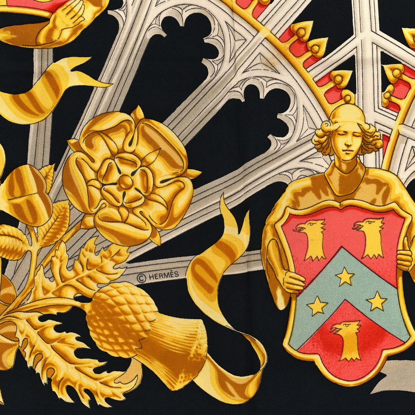 Silk British Heraldry Scarf 90