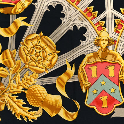 Hermes Silk British Heraldry Scarf 90 3 of 4