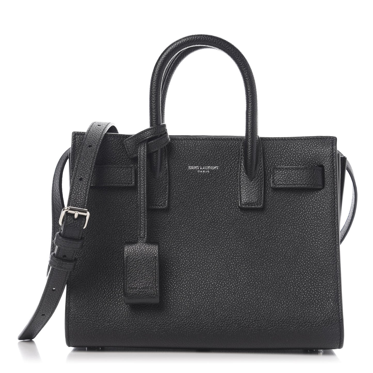 Grained Calfskin Nano Sac De Jour Black