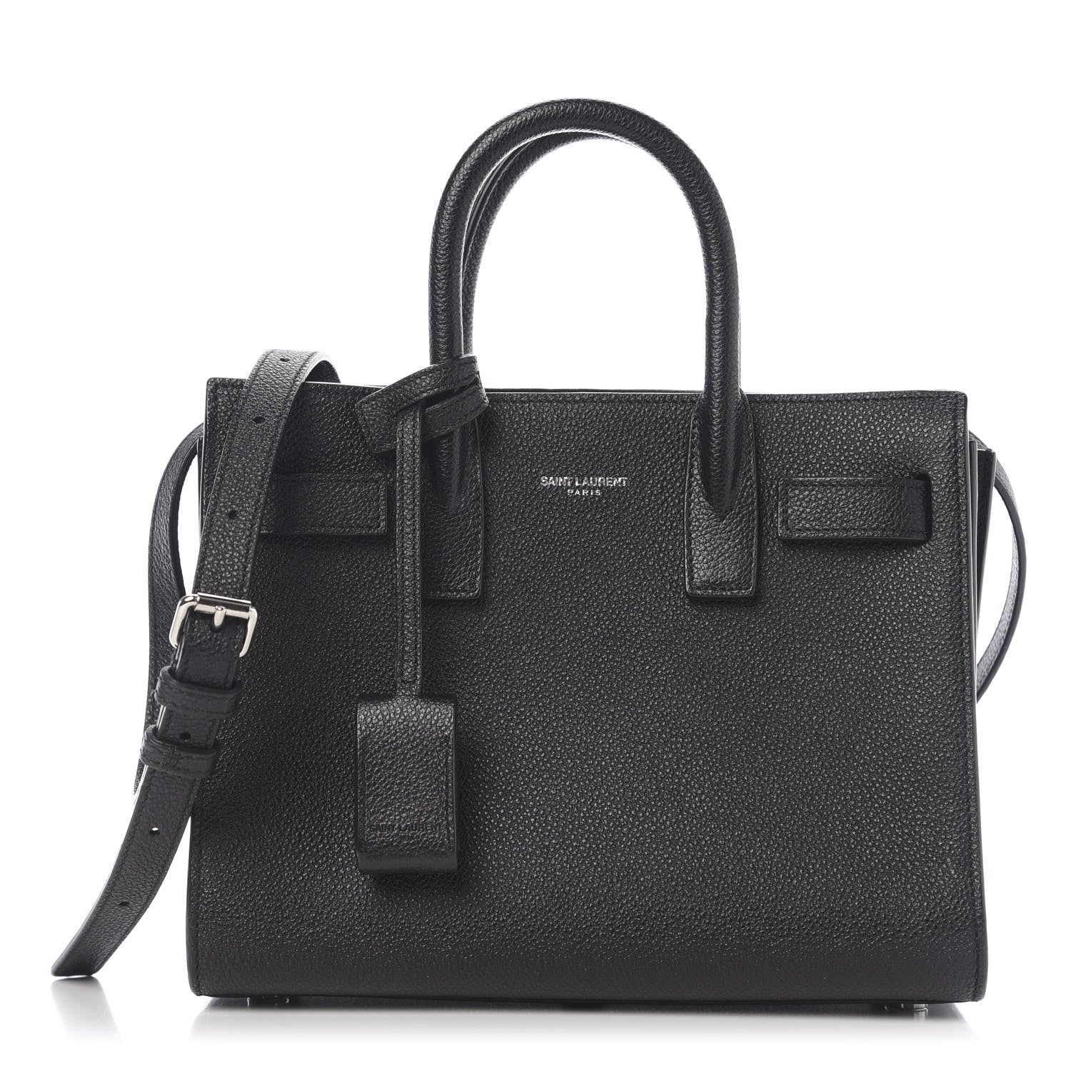 Saint Laurent Grained Calfskin Nano Sac De Jour Black 1 of 9