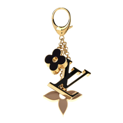 Louis Vuitton Metal Enamel Fleur De Monogram Bag Charm Dore 1 of 6
