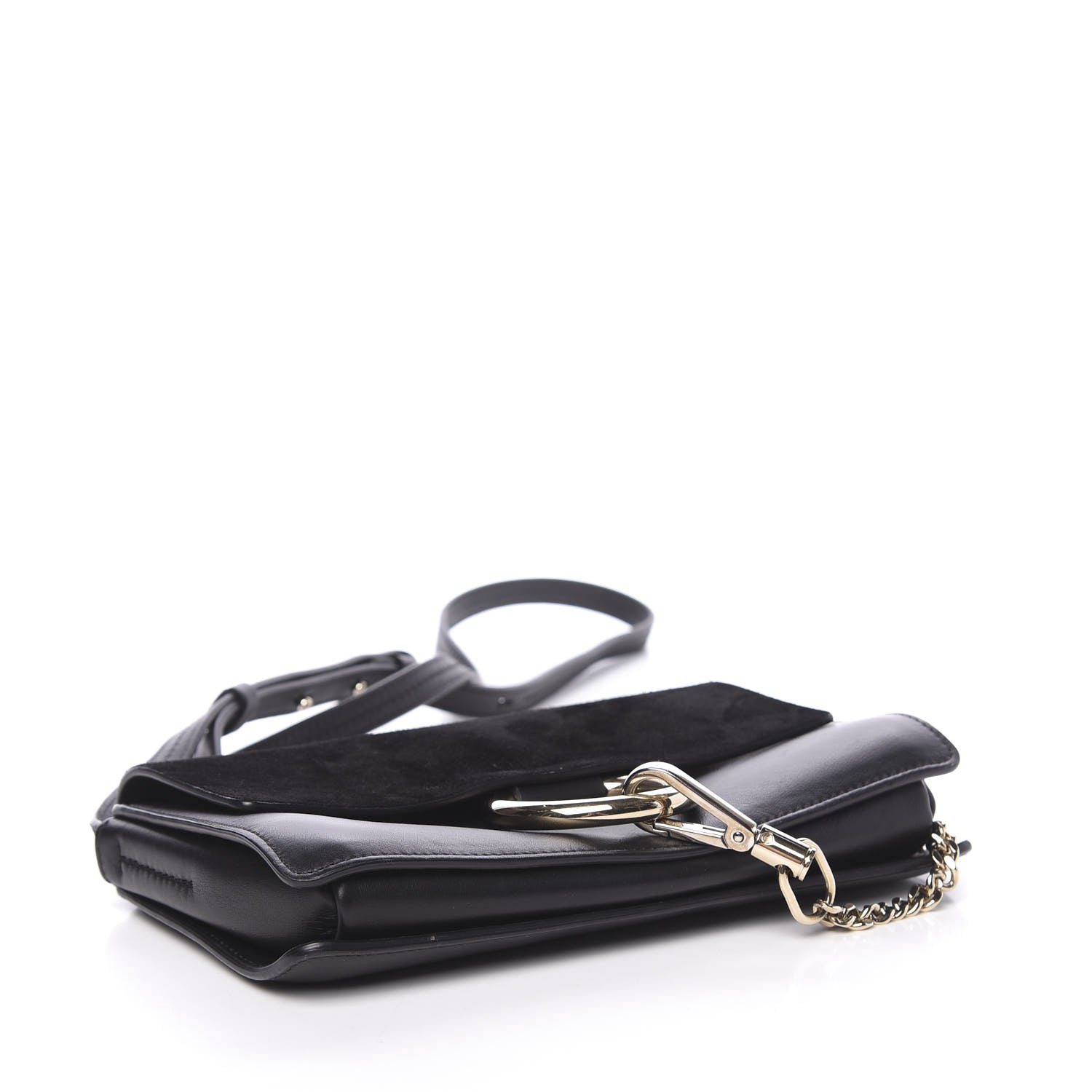 Chloe Suede Calfskin Small Faye Shoulder Bag Black 4 of 9