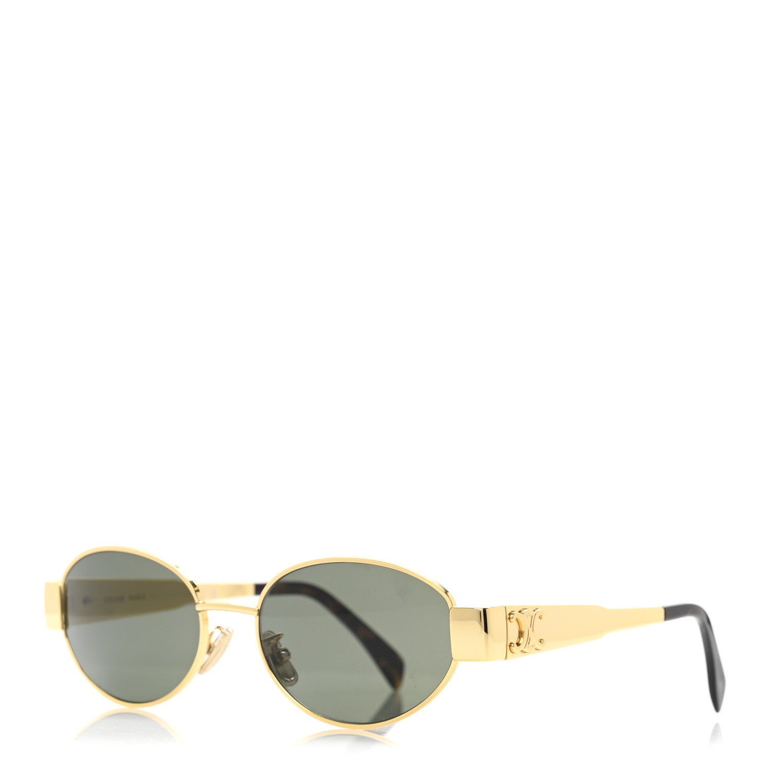 Celine Metal Triomphe 01 Sunglasses CL40235U Gold Green 1 of 9