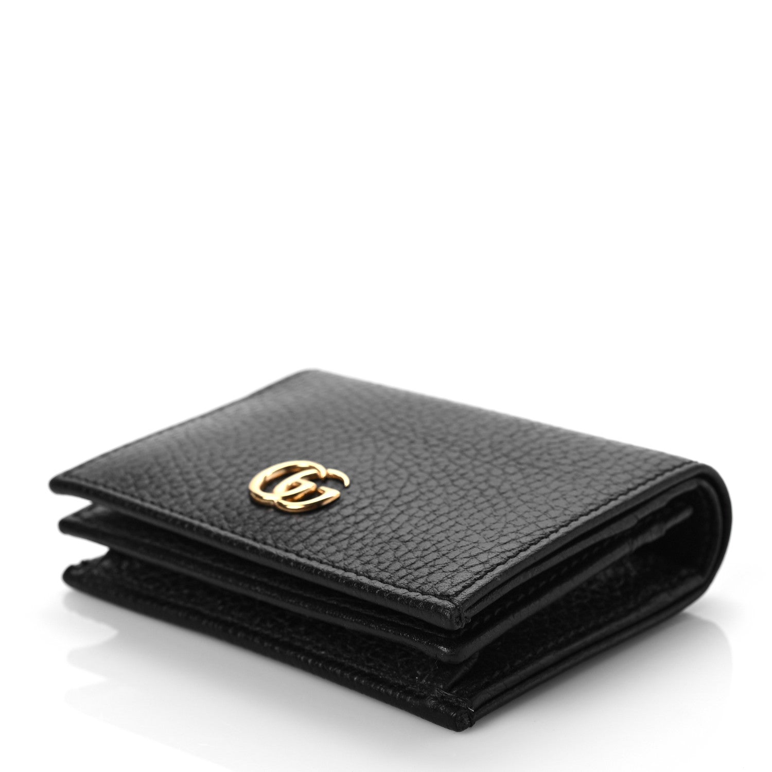 Gucci Pebbled Calfskin GG Marmont Card Case Black 7 of 7