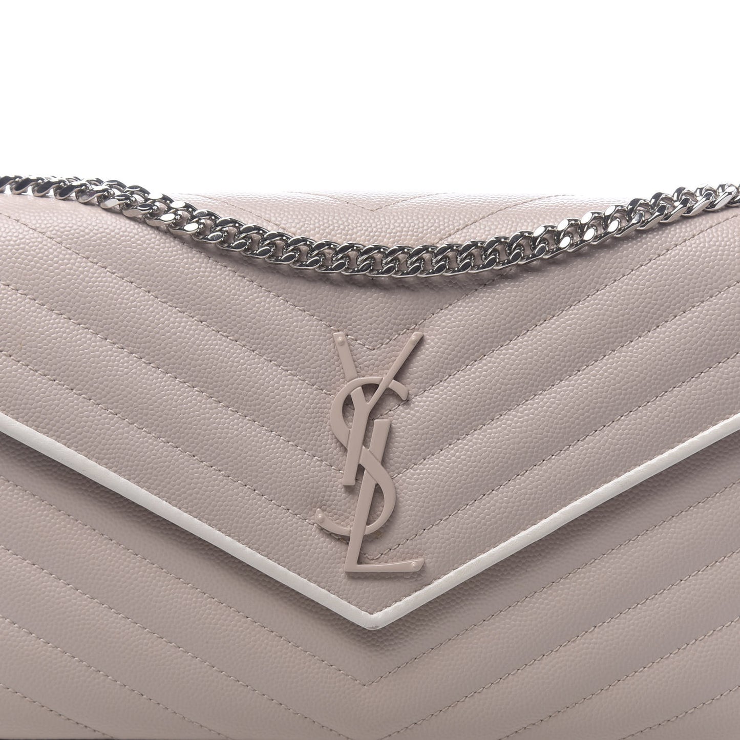 Grain De Poudre Matelasse Chevron Monogram Chain Wallet