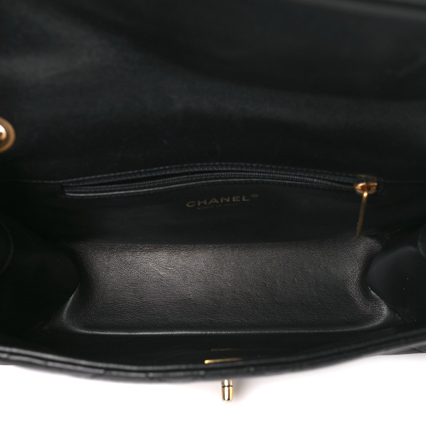 Lambskin Quilted Chaine Lettre Flap Black