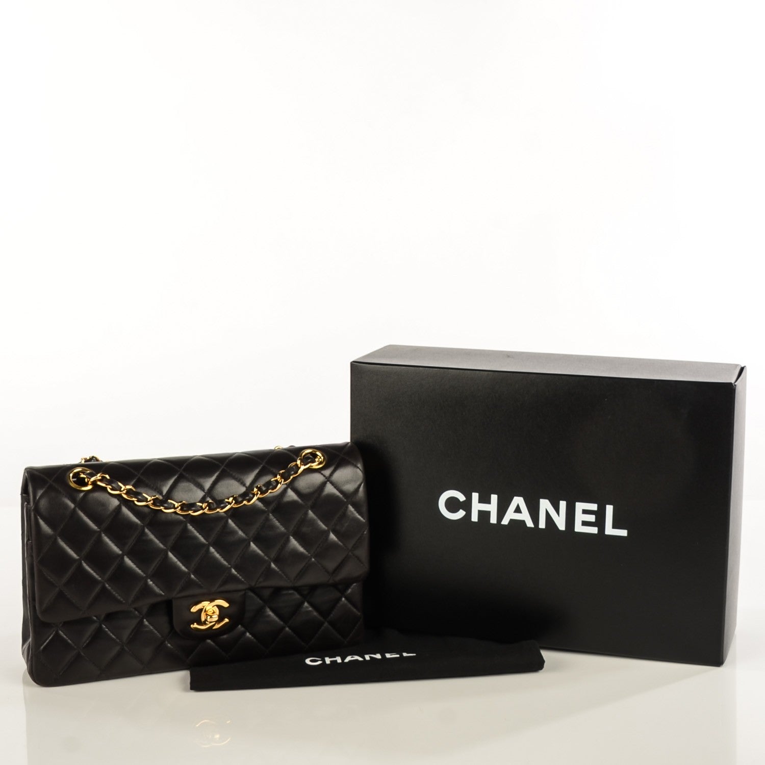 Chanel Lambskin Quilted Medium Double Flap Black 6 of 10