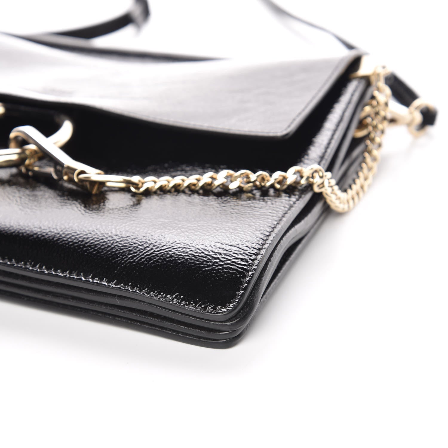 Chloe Patent Medium Faye Shoulder Bag Black 11 of 11