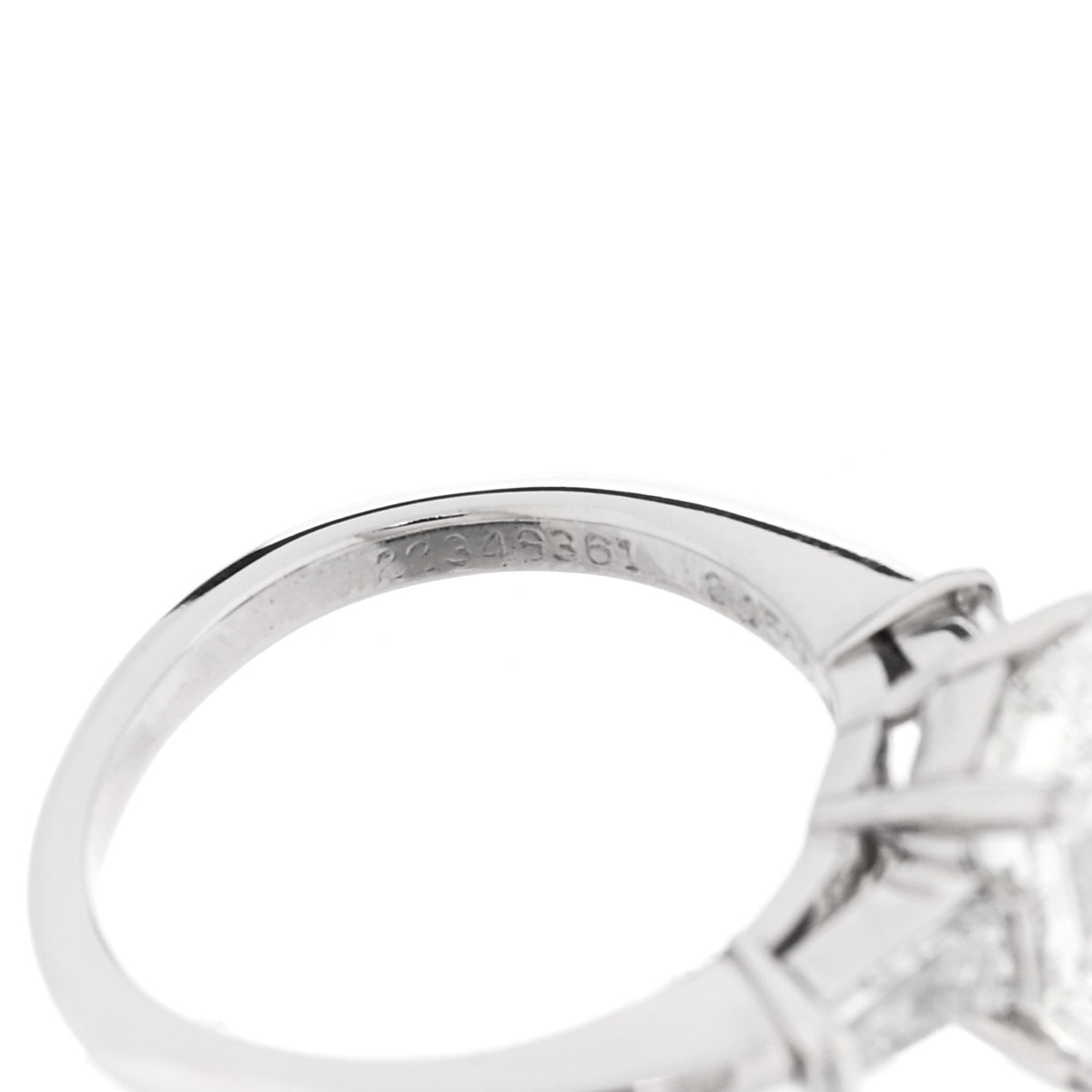 Tiffany Platinum Diamond 2.15ct Emerald Cut Three Stone Engagement Ring 47 4.25 5 of 7