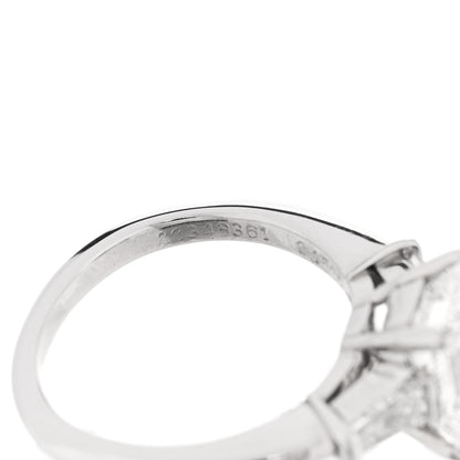Tiffany Platinum Diamond 2.15ct Emerald Cut Three Stone Engagement Ring 47 4.25 5 of 7