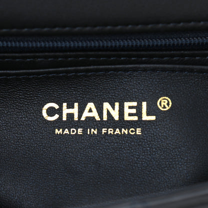 Chanel Lambskin Quilted Mini Top Handle Rectangular Flap Navy Blue 6 of 11