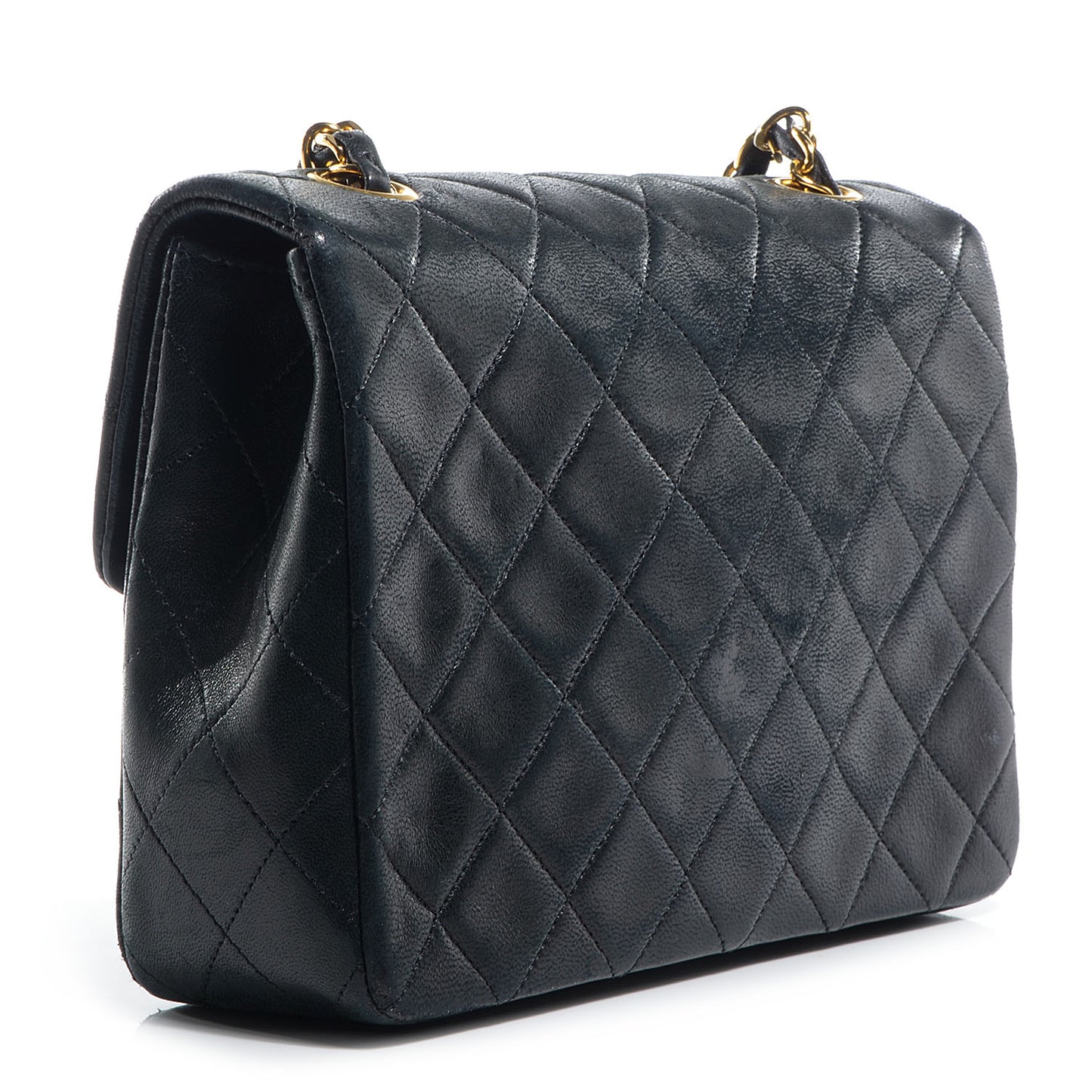 Lambskin Mini Square Flap Black
